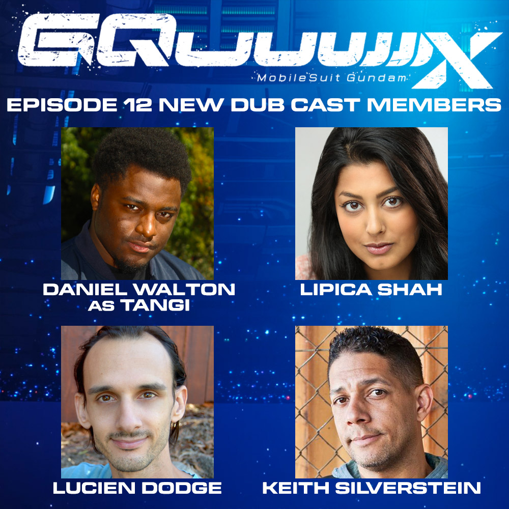 nyav_post's tweet image. The finale of Gundam #GQuuuuuux is out now on @PrimeVideo! Our final round of new cast members includes Daniel Walton, Lipica Shah, Lucien Dodge and Keith Silverstein!