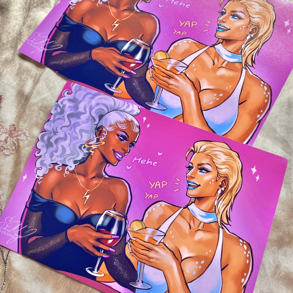 Veradia_'s tweet image. Clink!β¨ the girls are chattingβ¦
Storm & Emma along with my other recent art is available as prints up on my Et$y π