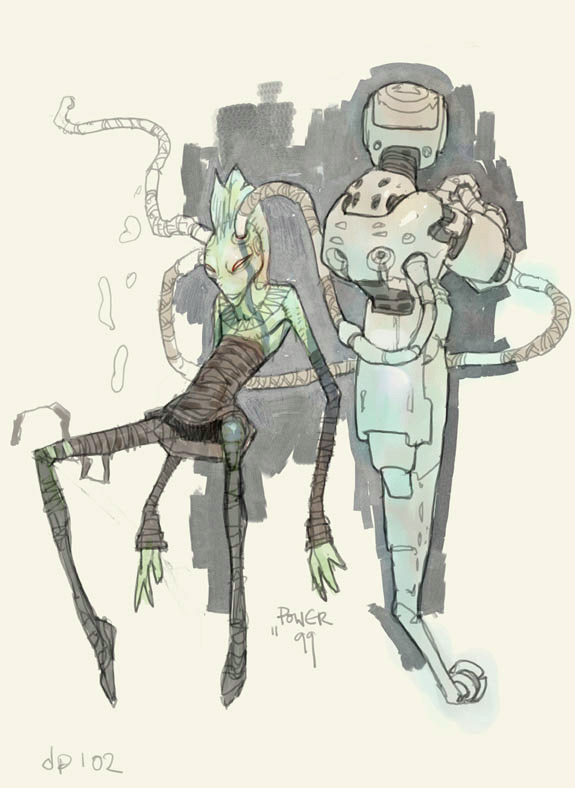 conceptartsw's tweet image. Star Wars: Attack of the Clones concept art by Dermot Power
