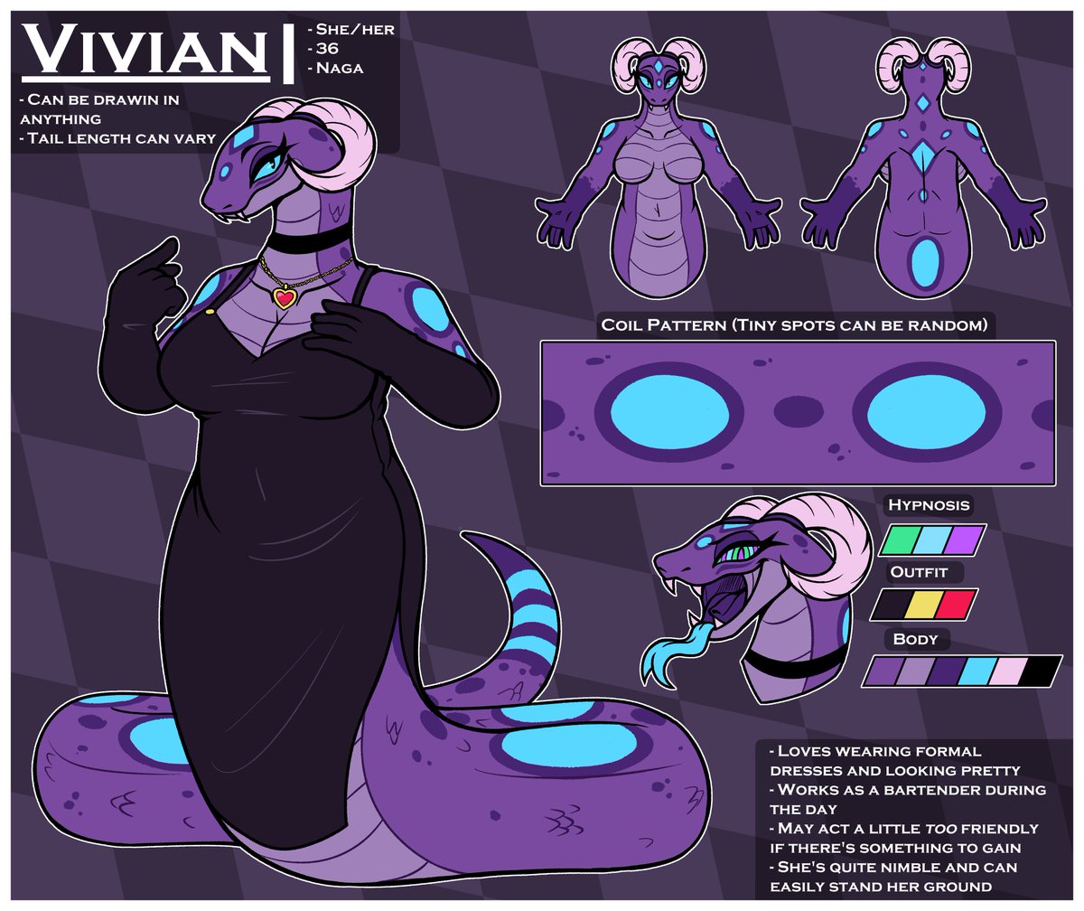 Trying to get refs and stuff done in time for artfight
Have ref for funny snake woman