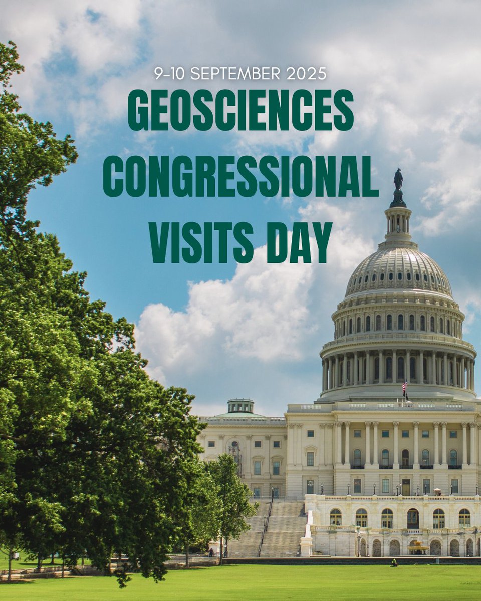 Your science matters—so does your voice.

Apply for Geosciences Congressional Visits Day, 9–10 Sept in D.C., and engage directly with policymakers and advocate for the future of Earth science.

🗓️ Deadline: 20 July
🔗 geosociety.org/GSA/GSA/Policy…
#GeoCVD #SciencePolicy
