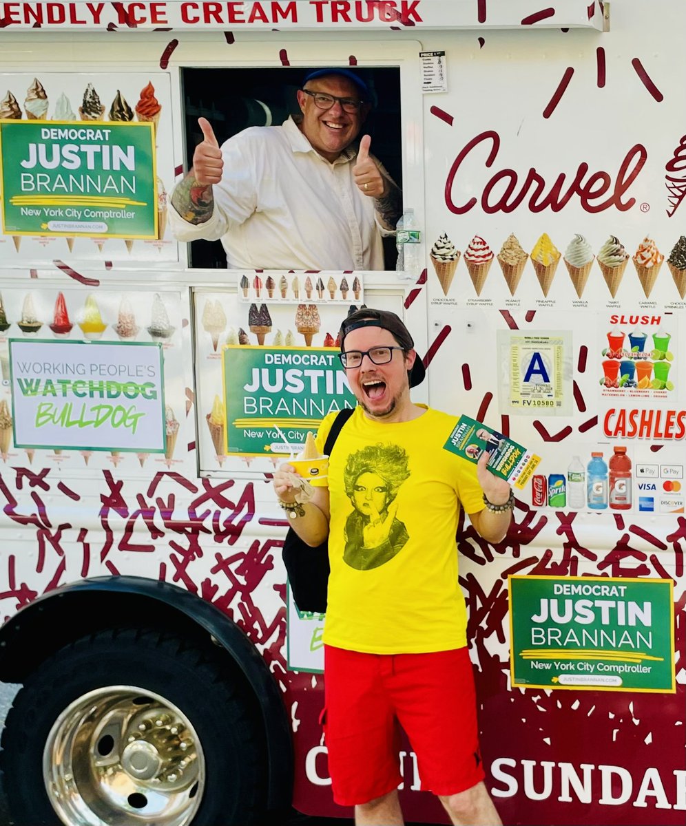 <a href="/JustinBrannan/">Justin Brannan</a> Ice cream to beat the heat! 🍦 😋 🗳️