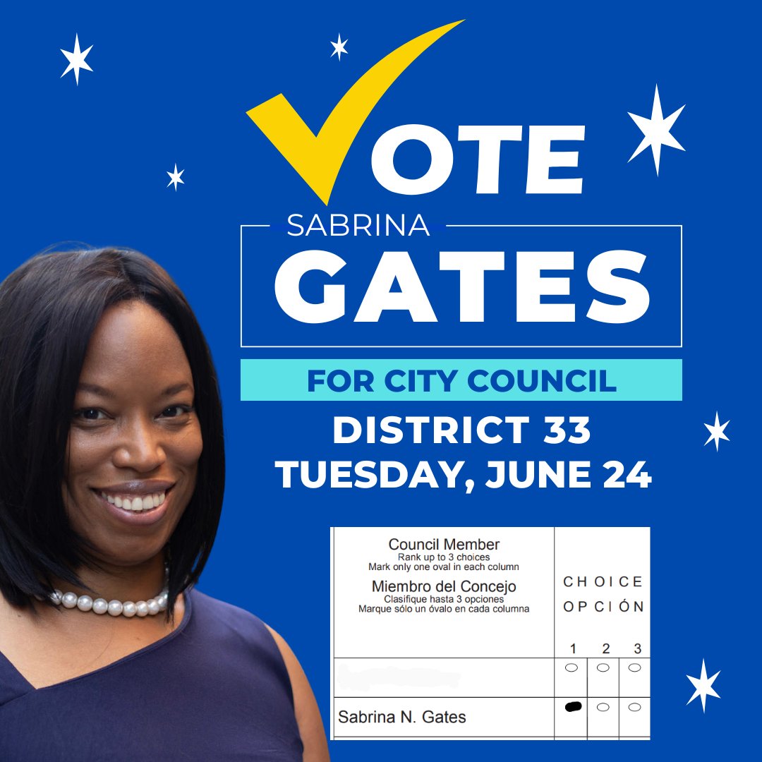 20 minutes left until the polls close. Make sure you make your voices heard today, by voting for SABRINA GATES as your Number One choice.