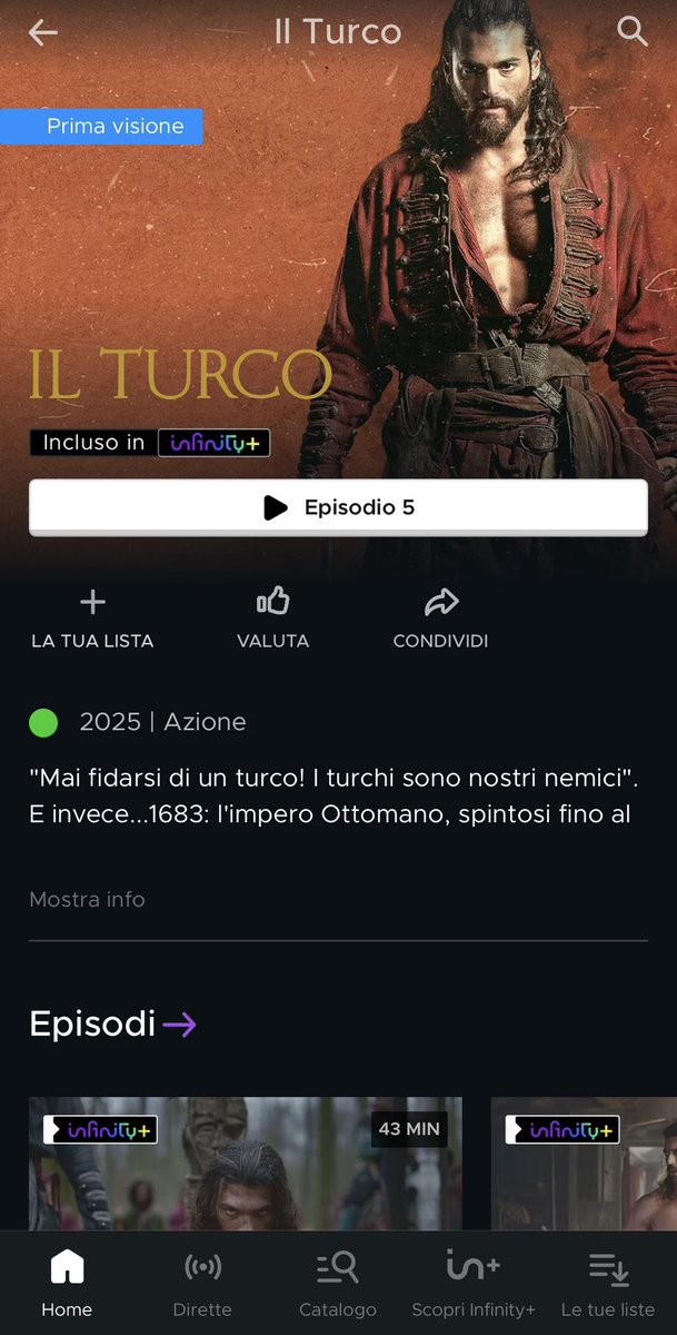 Nunzia83597019's tweet photo. Curiosando un poโ su Mediaset Infinity ho notato che nella sezione โI piรน cercatiโ al 14ยฐ posto รจ presente la serie #IlTurco sempre trasmessa su Infinity + e mi ha meravigliata e sono rimasta molto contenta ๐
#CanYaman ๐ฅ๐๐ป๐ฅ https://t.co/c8b23fmzrk