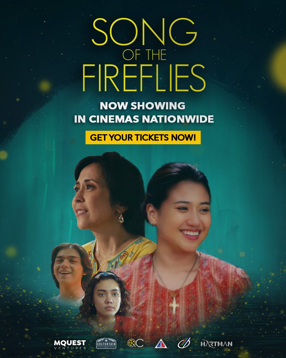 News5PH's tweet photo. NOW SHOWING: SONG OF THE FIREFLIES 🌟

Mapapanood na ang musical film na "Song of the Fireflies" simula ngayong Miyerkules, June 25. Ipalalabas ito sa 85 sinehan sa bansa.

Tungkol ang pelikula sa kwento ng Loboc Children's Choir ng Bohol.

Pinagbibidahan ito nina Morissette, Rachel Alejandro, Krystal Brimner, Noel Comia Jr., at iba pa.

Ipinroduce ito ng Culturtain Musicat Productions sa pakikipagtulungan ng MQuest Ventures, Quezon City Film Development Commission, Quezon City Government, at CMB Films.

📷: MQuest Ventures