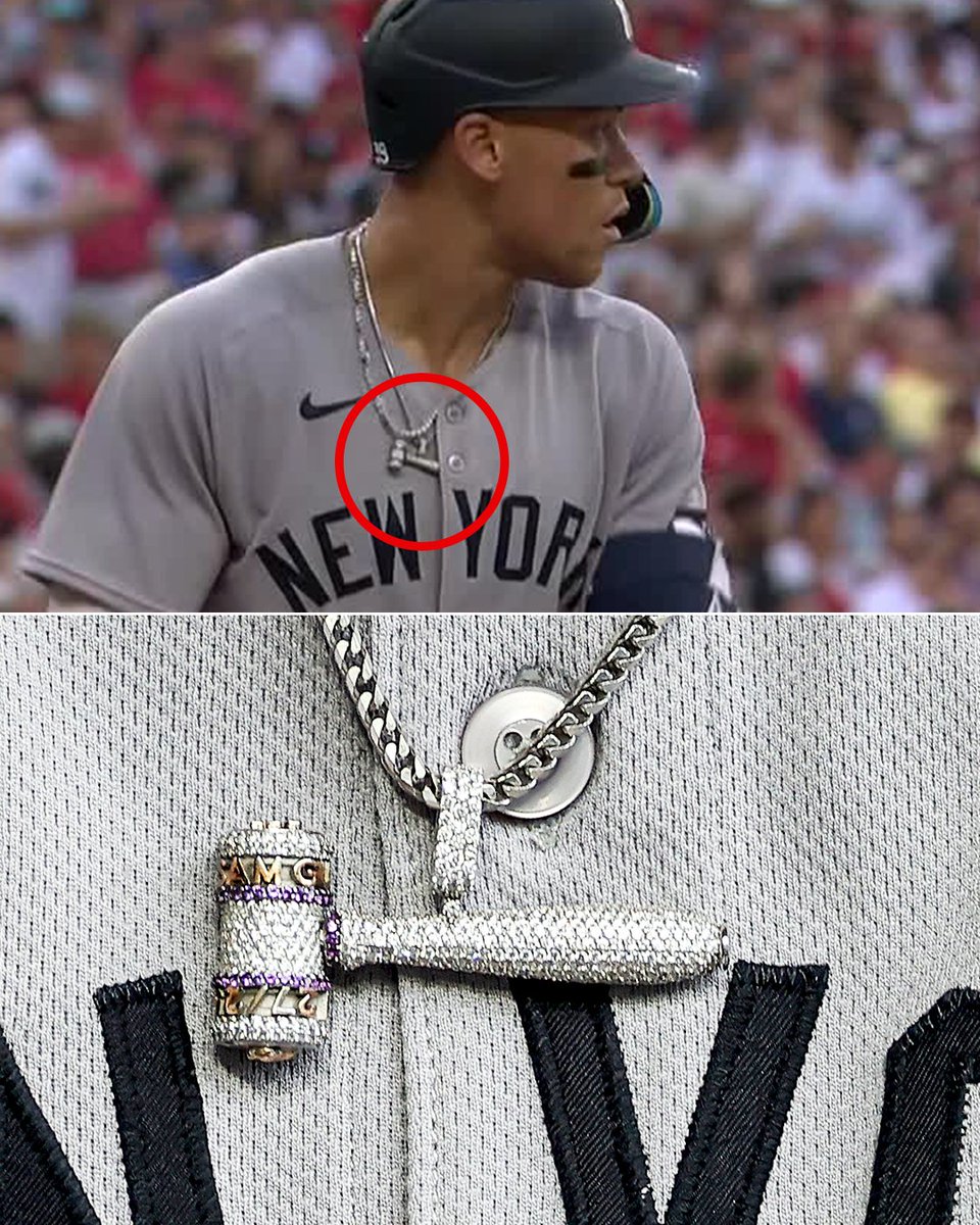 SportsCenter's tweet image. Aaron Judge with an iced out gavel ❄️👨‍⚖️