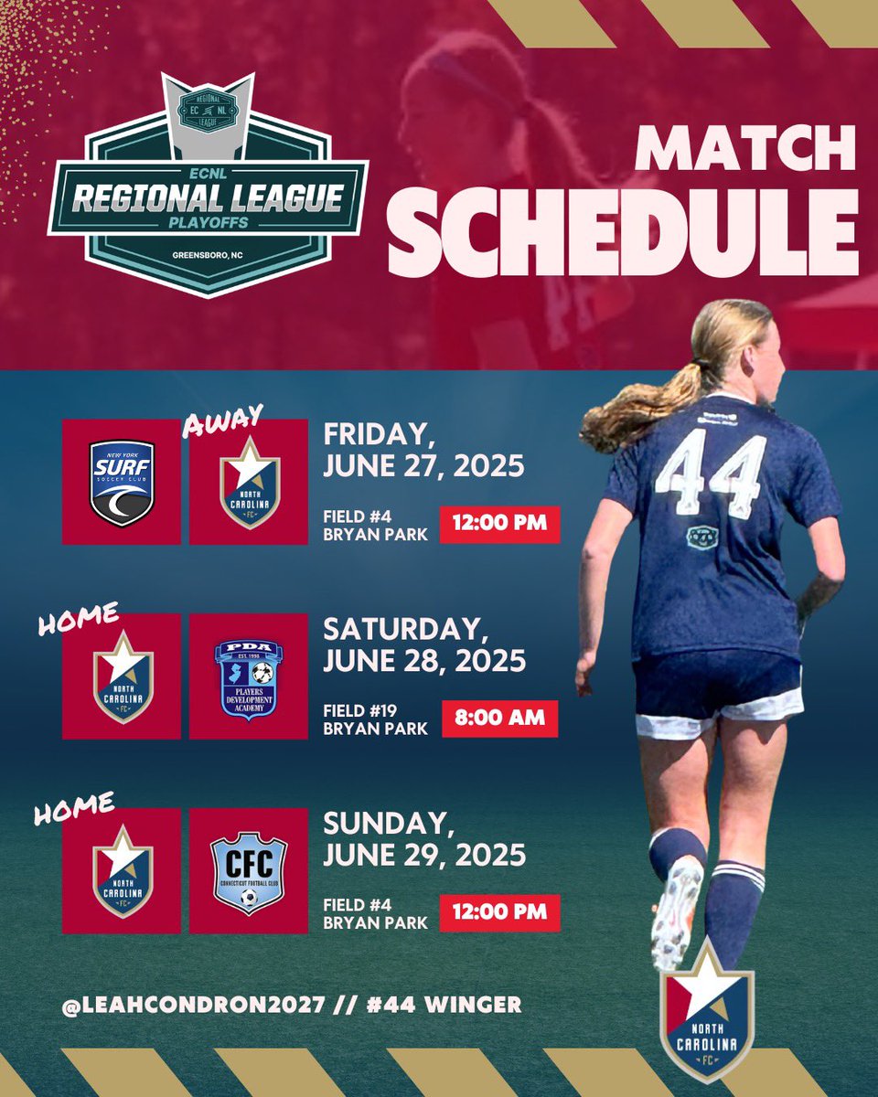 LeahCondron2027's tweet photo. Looking forward to ECNLRL regionals this weekend! Come out to Greensboro to see us play! ⚽️💪
@NCFC_Youth @ECNLgirls @ImCollegeSoccer @ImYouthSoccer @TopDrawerSoccer @TheSoccerWire https://t.co/WXBsgkywhX