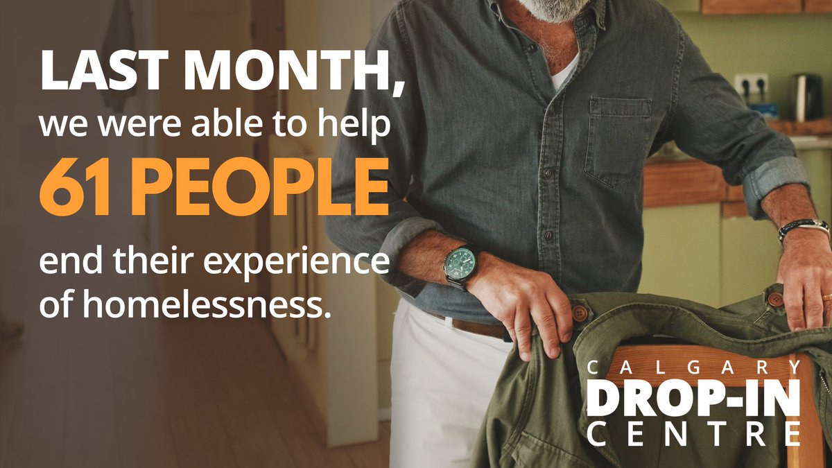 𝐋𝐚𝐬𝐭 𝐦𝐨𝐧𝐭𝐡, 61 people found a place to call home. 🏠
As a housing-focused shelter, we believe everyone deserves the dignity and safety of home.

👉 Be part of the solution: calgarydropin.ca