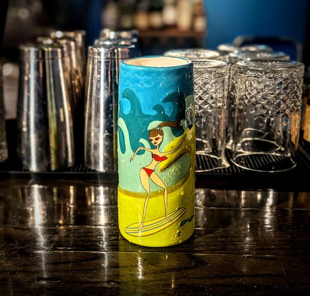 Tiki Night begins at 6! It's hot outside, and the drinks are cold. Cheers!