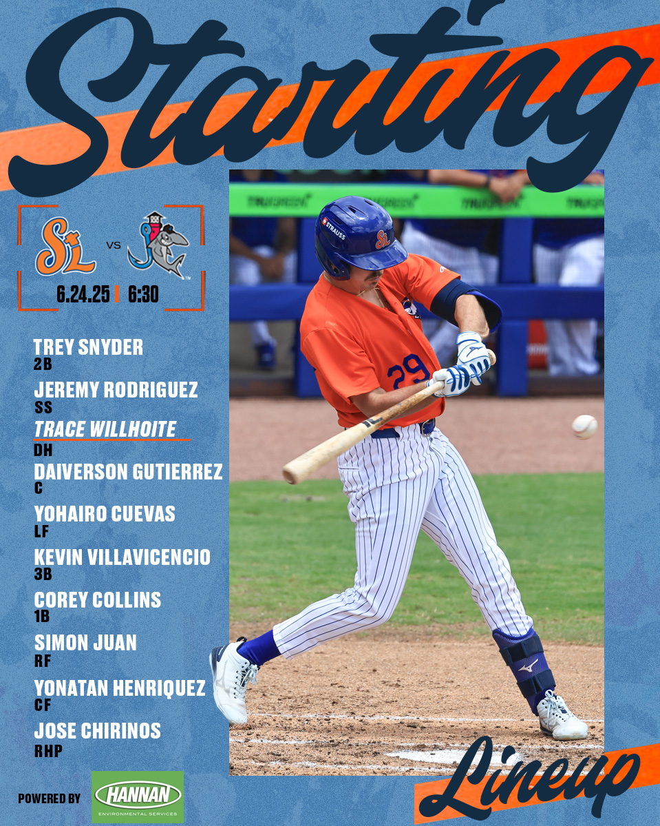 St. Lucie Mets (@stluciemets) on Twitter photo Back at the Dean!
🆚: <a href="/GoHammerheads/">Jupiter Hammerheads</a>
🕛: 6:30
📍: Roger Dean Chevrolet Stadium
📻: stluciemets.com
Lineup⬇ Back at the Dean!
🆚: <a href="/GoHammerheads/">Jupiter Hammerheads</a>
🕛: 6:30
📍: Roger Dean Chevrolet Stadium
📻: stluciemets.com
Lineup⬇