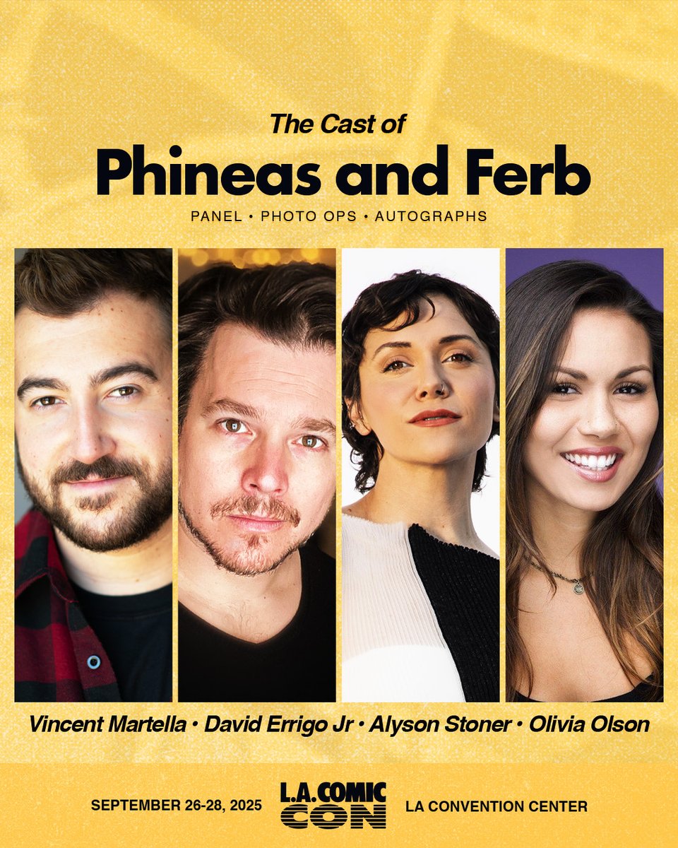 The cast of Phineas and Ferb are heading to Los Angeles Comic Con ✨ Joining us Friday, Saturday and Sunday for autographs, photo ops and a Main Stage Panel!

Get Autographs &amp; Photo Ops: bit.ly/4jOFZsa
Get Early Bird Tickets: bit.ly/4mRzMi0