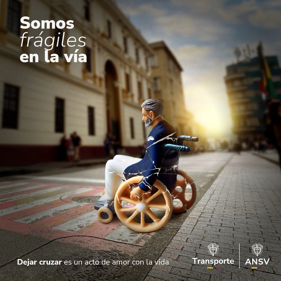 Agencia Nacional de Seguridad Vial (@ansvcol) on Twitter photo #SomosFrágilesEnLaVía 🛣️Desde la #ANSV les invitamos a cuidar y proteger a quienes son más vulnerables en la movilidad. 🧑🦽🚶♀️🚶🫂
¡Que tu mayor muestra de amor sea respetar la vida de los demás! 🙏🏻
<a href="/MinTransporteCo/">MinTransporte</a> #SomosFrágilesEnLaVía 🛣️Desde la #ANSV les invitamos a cuidar y proteger a quienes son más vulnerables en la movilidad. 🧑🦽🚶♀️🚶🫂
¡Que tu mayor muestra de amor sea respetar la vida de los demás! 🙏🏻
<a href="/MinTransporteCo/">MinTransporte</a>