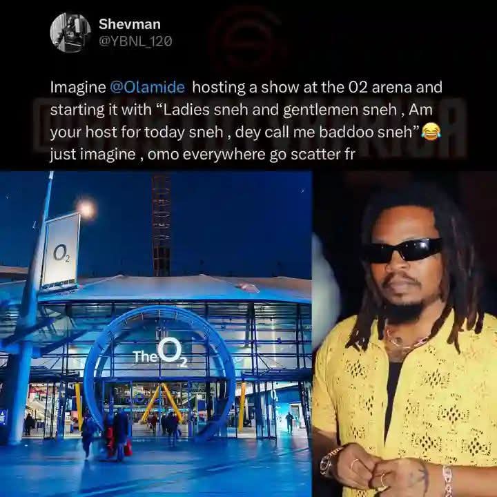 IREKANDU's tweet photo. Omo, everywhere go scatter o! That’s one of the hardest intros ever in Afrobeats! @Olamide should really do an O2 Arena show! 🔥🔥🔥🚀🚀🚀🚀
Should Baddo do O2 Arena this year 2025? 🤔🤔🚨🚨

#olamidebaddo #baddosneh  #OlamidetheAlbum #Olamide #02Arena #Concert https://t.co/TGvD3HBEk0