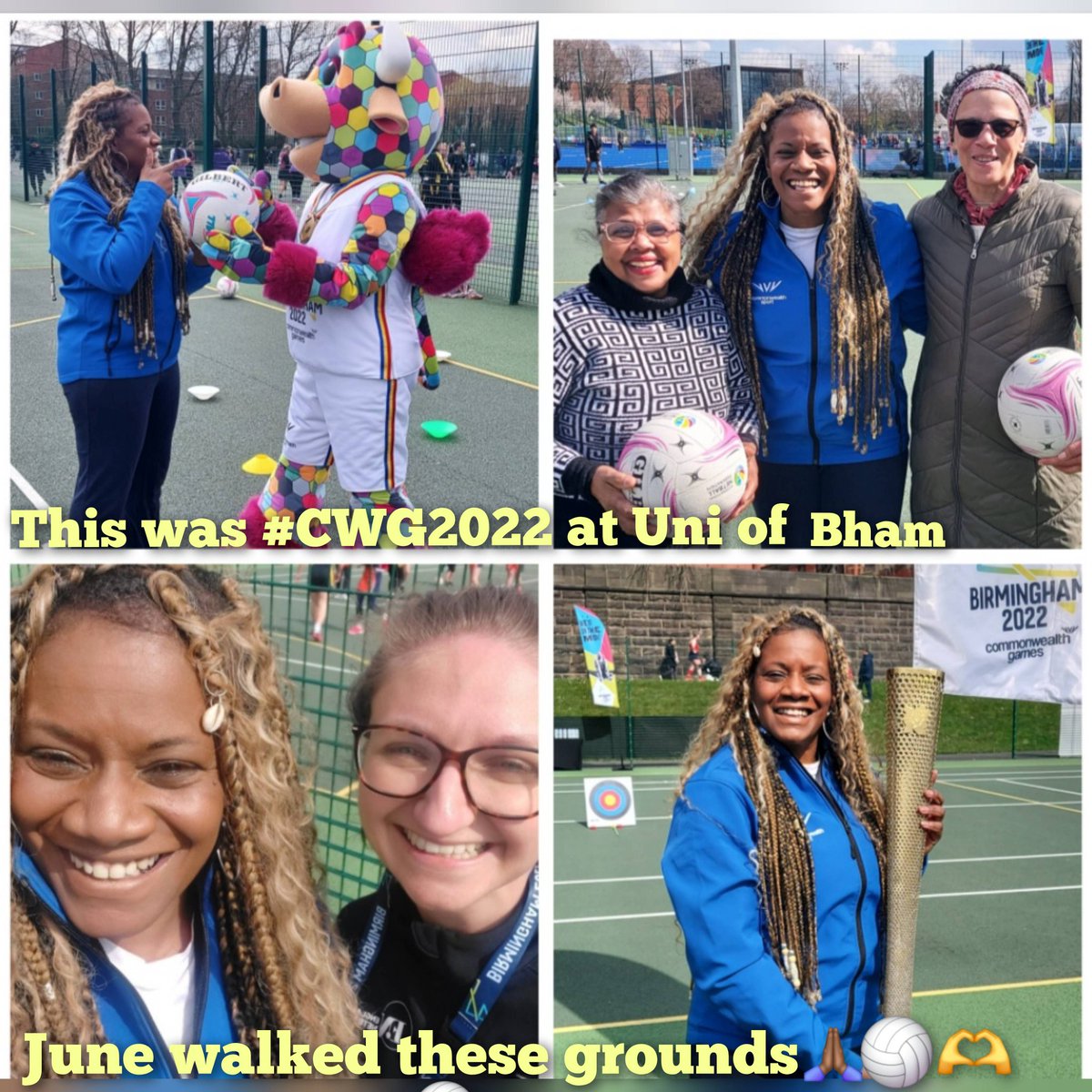 InTheChatTime's tweet image. I was 1 of 14 of 350 nominees to be  chosen as #HometownHero for grassroots netball.We did the recording, 10 mins from where June lived in Bham. I thought  of her the whole  time we filmed. June would have loved #CWG #BackToNetball, #WalkingNetball. All this👇🏾 #becauseofJune😭🏐