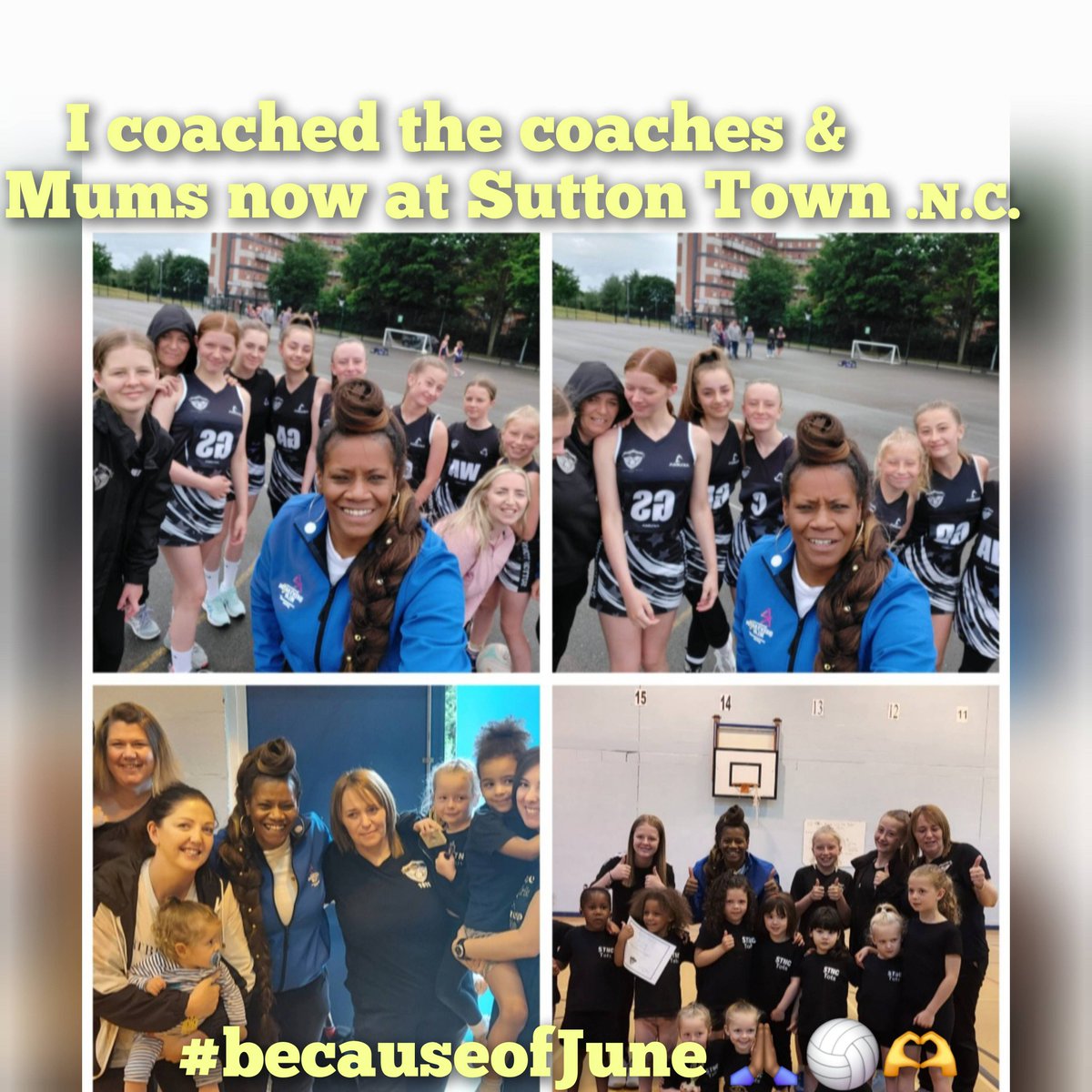 InTheChatTime's tweet image. I was 1 of 14 of 350 nominees to be  chosen as #HometownHero for grassroots netball.We did the recording, 10 mins from where June lived in Bham. I thought  of her the whole  time we filmed. June would have loved #CWG #BackToNetball, #WalkingNetball. All this👇🏾 #becauseofJune😭🏐