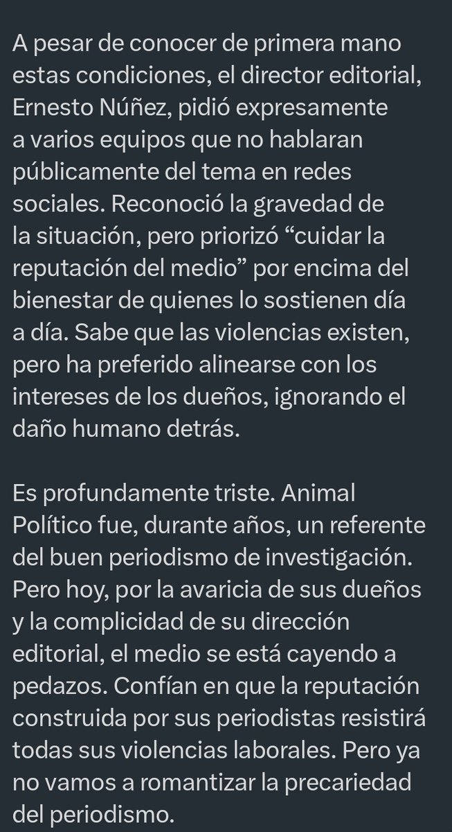 Otra denuncia sobre <a href="/Pajaropolitico/">Animal Político</a>.
Todo parece que hay abuso por parte de los dueños y el director editorial lo permite.