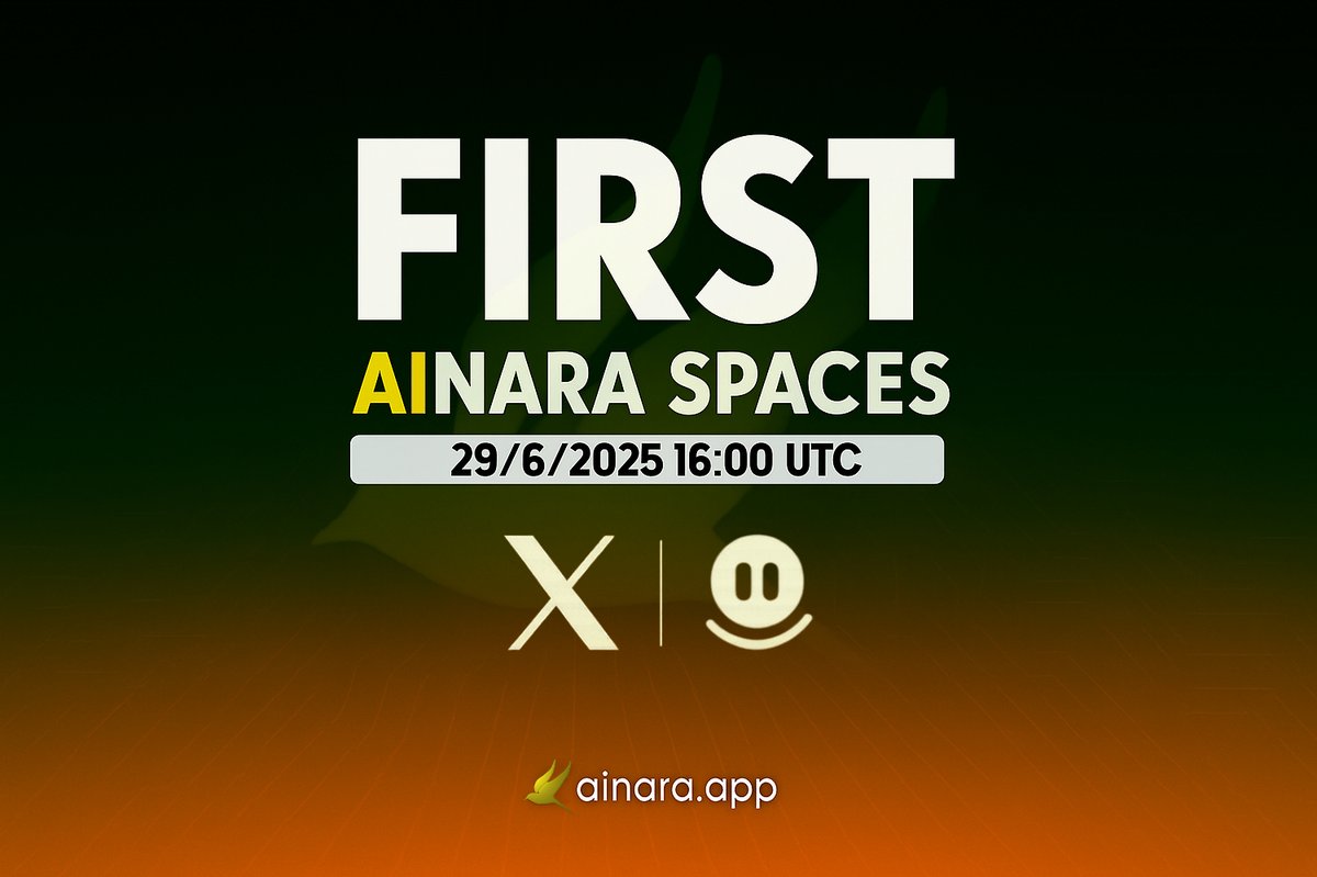 We'll be waiting for you! Join our first Ainara X Spaces session next Sunday 29/06/2025 at 4pm UTC