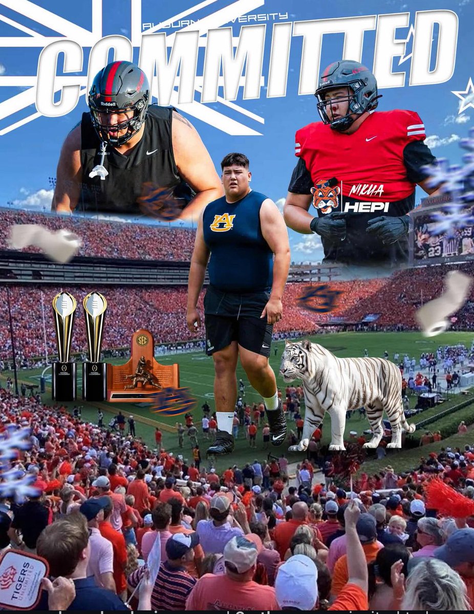 Auburn Anytime (@auburnanytime) on Twitter photo BREAKING: NFL Academy OT Nikau Hepi has committed to #Auburn, he tells me for <a href="/Auburnanytime/">Auburn Anytime</a>
The 6’7 350 LB Tackle also held offers from FSU, Stetson, UCF, UAB
High upside get for the Tigers BREAKING: NFL Academy OT Nikau Hepi has committed to #Auburn, he tells me for <a href="/Auburnanytime/">Auburn Anytime</a>
The 6’7 350 LB Tackle also held offers from FSU, Stetson, UCF, UAB
High upside get for the Tigers