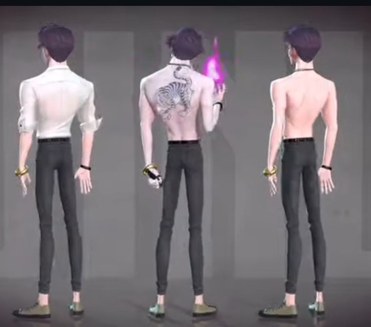 Wait, does Jinu have his tiger tatted on his back!!!!