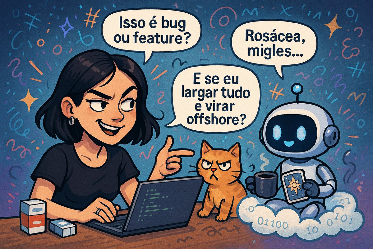 neversleept's tweet photo. @bookscau Meus remédios controlados no canto, ele segurando uma cartinha de tarot, meu gatinho atentado no meio. Eu programando. Amei https://t.co/PJIUH30U95