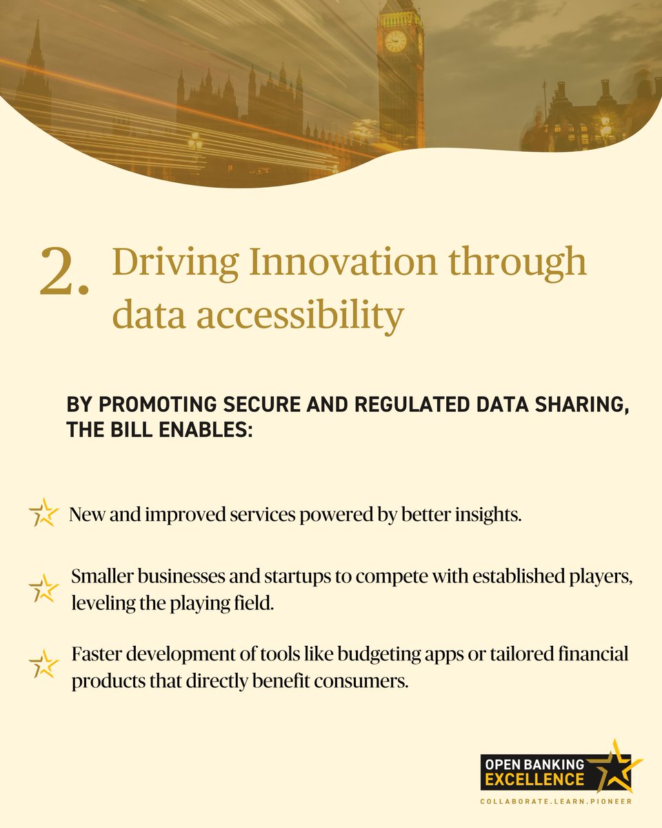 OBE_Global's tweet photo. 📣 It’s official – The Data (Use and Access) Bill has received Royal Assent and is now The Data (Use and Access) Act 👏👏👏

A milestone moment for the UK, reinforcing HM Treasury’s ambition, as set out in the National Payments Vision, for the UK to be a global leader in open finance.

Unlocking data across sectors marks a major leap forward. But the real test lies ahead; ensuring this horizontal movement doesn’t become tangled in vertical bureaucracy.

The opportunity is enormous – but only if we keep simplicity at the core of implementation. 

Excited to see how this evolves! ⭐️

#SmartData #DataAccess #Regulation #OpenBanking #OpenFinance