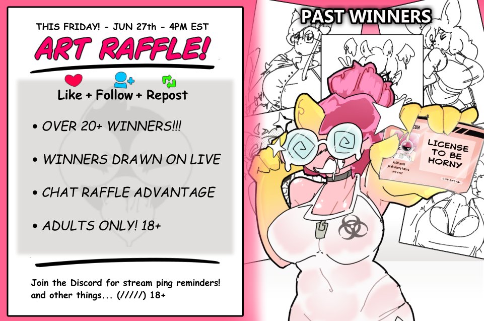 WholesomeGomi's tweet image. ITS ART RAFFLE TIME!! THE 6th one this year so far!!

Drop your oc below, and 20 of them will be drawn live on stream!

Start time: This coming Friday, at 4 PM EST!

Twitch - twitch.tv/wholesomegomi 
Dis - discord.gg/s3uq36K9kf