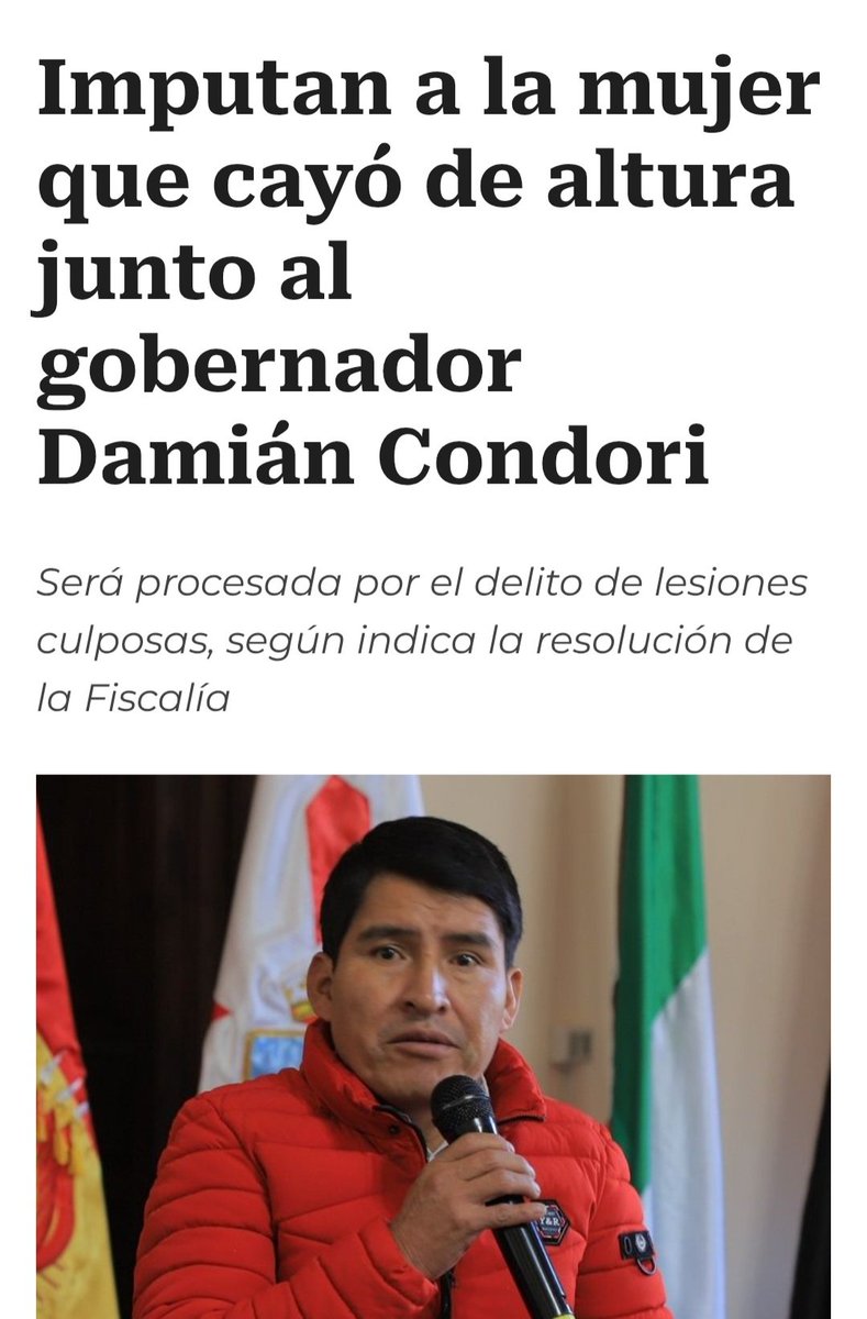 Si Damián Condori estaba ebrio y acosó a una mujer debe investigarse y su cargo no debe causar impunidad. Si estaba sobrio y forcejeó con ella sería bueno saber por qué. Y de  ser así,  cómo una mujer tuvo la fuerza para empujarlo y/o caer junto a él pero terminar como culpable🤔