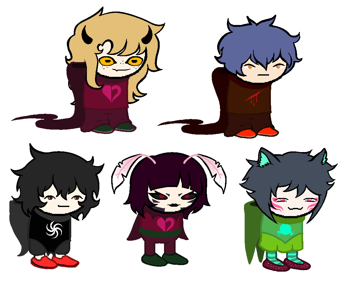Shout out to <a href="/nbiggsy/">lebsian dave strider</a> for the homestuck style sprites I got of my tabletop group they look so good :D
