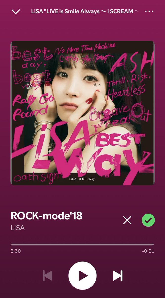 PnNljuTB9bLHgJv's tweet photo. おはようございます☀
今朝のお目覚めの1曲は、LiSAさんの「♪ROCK-mode’18~LiSA i SCREAMセトリ~」
今日は仕事が休みなので今起きました🥱
今日も一日よろしくお願いします🙇♂️
今日もいい日だっ✌️
#Spotify
#LiSA #ROCKmode18 #ロクモ
#LiSAアイスクリーム
#LiSAッ子と繋がりたい https://t.co/wQQYgdawnt