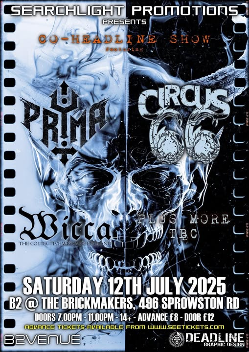 crabb_jim's tweet image. Searchlight Promotions brings a wall of sound to The Brickmakers and B2 Norwich for a co-headline show with Prymå and support from #jehenna &amp;amp; #wicca