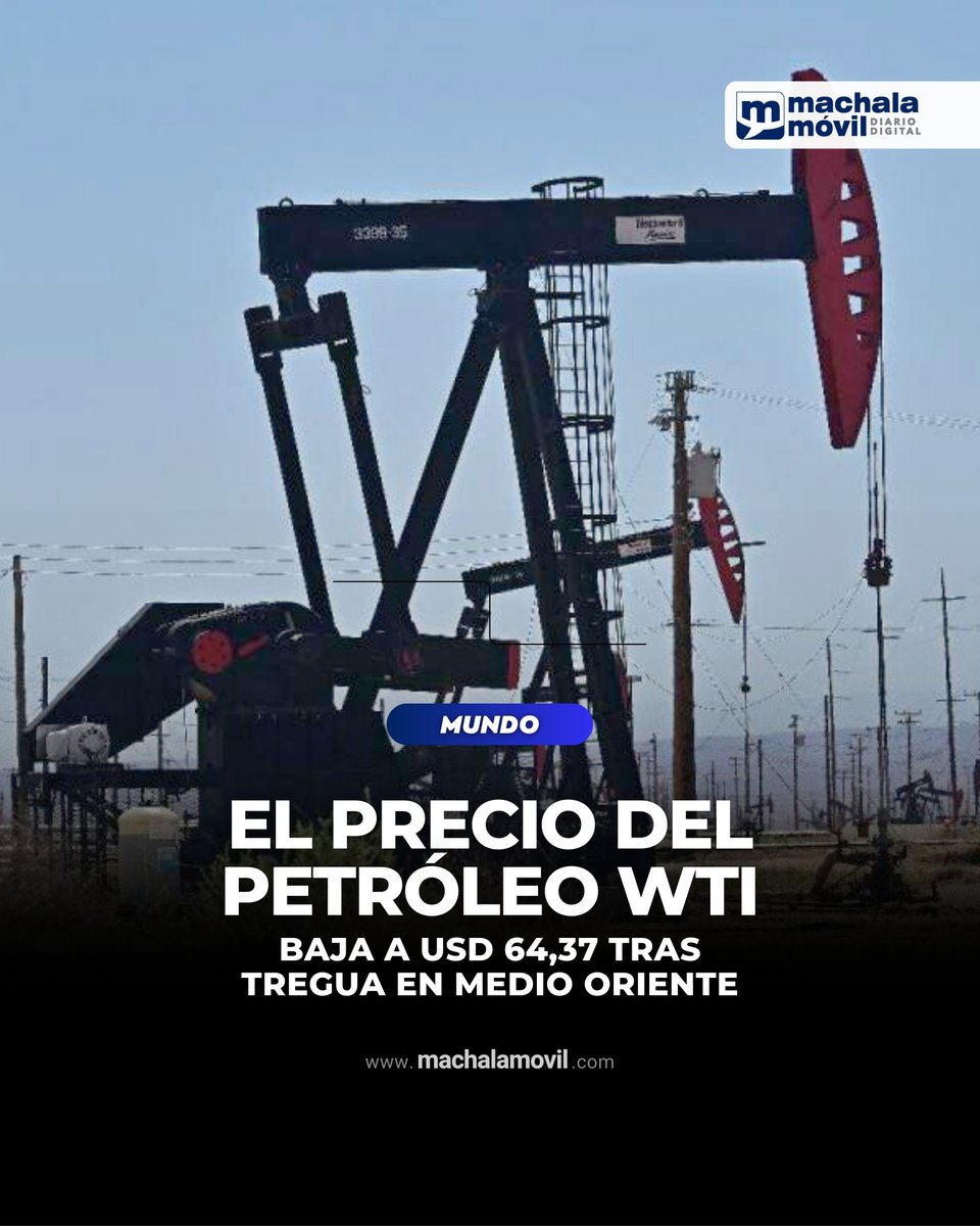 El precio del petróleo intermedio de Texas (WTI), que sirve de referencia para Ecuador, cerró este martes 24 de junio con una caída del 6,04 %, hasta USD 64,37 el barril, a medida que aumenta el optimismo entre los inversores por el alto el fuego entre Israel e Irán.

Más