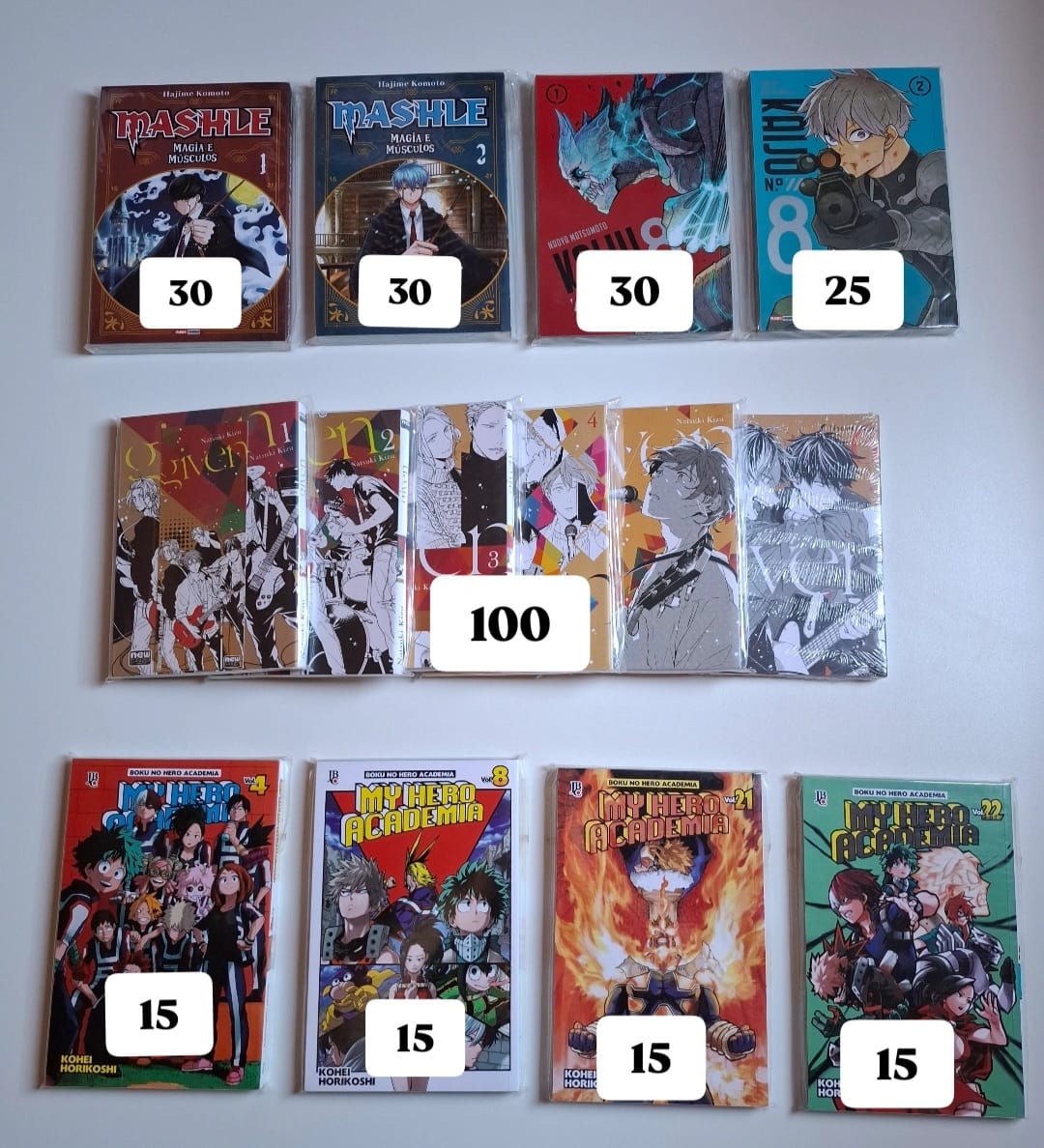 ddearlyle's tweet photo. ✨️ Venda de mangás ✨️

Valores na imagem + frete por módico

🏷 mashle, kaiju n°8, given, my hero academia, black clover, chainsaw man, mo dao zu shi 

Tenho fb nessa conta @myashlyle ☆ https://t.co/yFGlmlbLNE