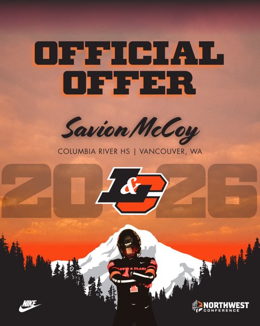 After a message from Coach Reed I am excited to announce my second offer to play at <a href="/lewisclarkfb/">Lewis & Clark Football</a>!
#Rollpios

<a href="/spatmn/">Dewayne patterson</a> 
<a href="/football_river/">Columbia River Football</a> 
<a href="/TheNewAthlete/">Ryan Paul</a>