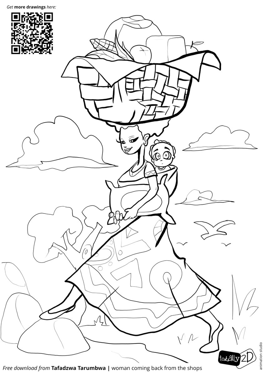 totally2d's tweet photo. Totally2d (animation studio) founded by Tafadzwa Tarumbwa, has an ongoing project to reestablish itself. After having relocated from Zimbabwe to America! I hope you are enjoying these ready-to-print colouring pages! Get the PDF version(s) here:  https://t.co/ROhjJLH5WT Have fun! https://t.co/3nHZ8PzoEA