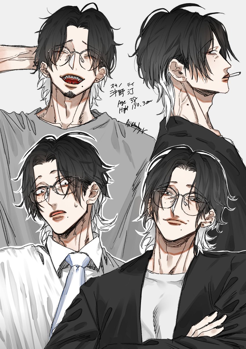 眼鏡多め👓 #絵柄が好みって人がいればいいなぁ 
