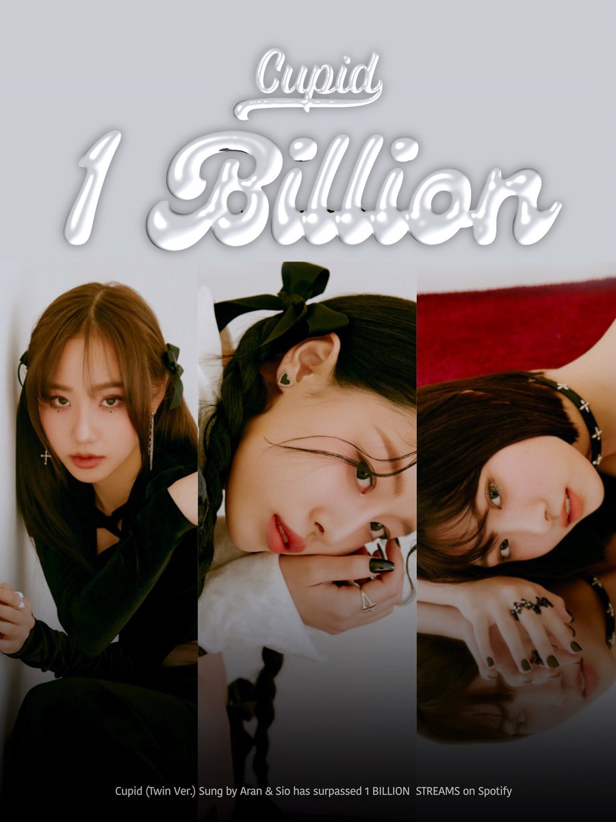 imblumora's tweet image. #ABLUME ‘Cupid (Twin Ver.)’ HITS 1 BILLION STREAMS @Spotify 

‘Cupid (Bossa Ver.)’ LIVE
🎥 youtu.be/IJR0yrdiX4s?si…

#Cupid #TheBeginning #1BILLION