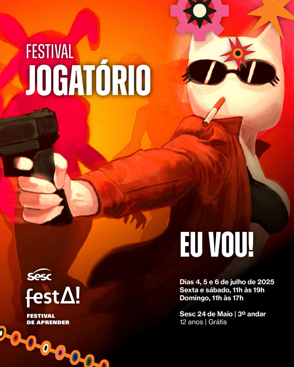 Pockolas (@pockolas) on Twitter photo LOVE SICK CATS no Festival Jogatório!
Muito feliz em anunciar que meu jogo estará lá de 4 a 6 de julho no SESC24, com entrada totalmente gratuita.
Obrigado à <a href="/FirmaGamedev/">Firma Gamedev</a> pela oportunidade!
#indiegame #indiedev #gamedev LOVE SICK CATS no Festival Jogatório!
Muito feliz em anunciar que meu jogo estará lá de 4 a 6 de julho no SESC24, com entrada totalmente gratuita.
Obrigado à <a href="/FirmaGamedev/">Firma Gamedev</a> pela oportunidade!
#indiegame #indiedev #gamedev