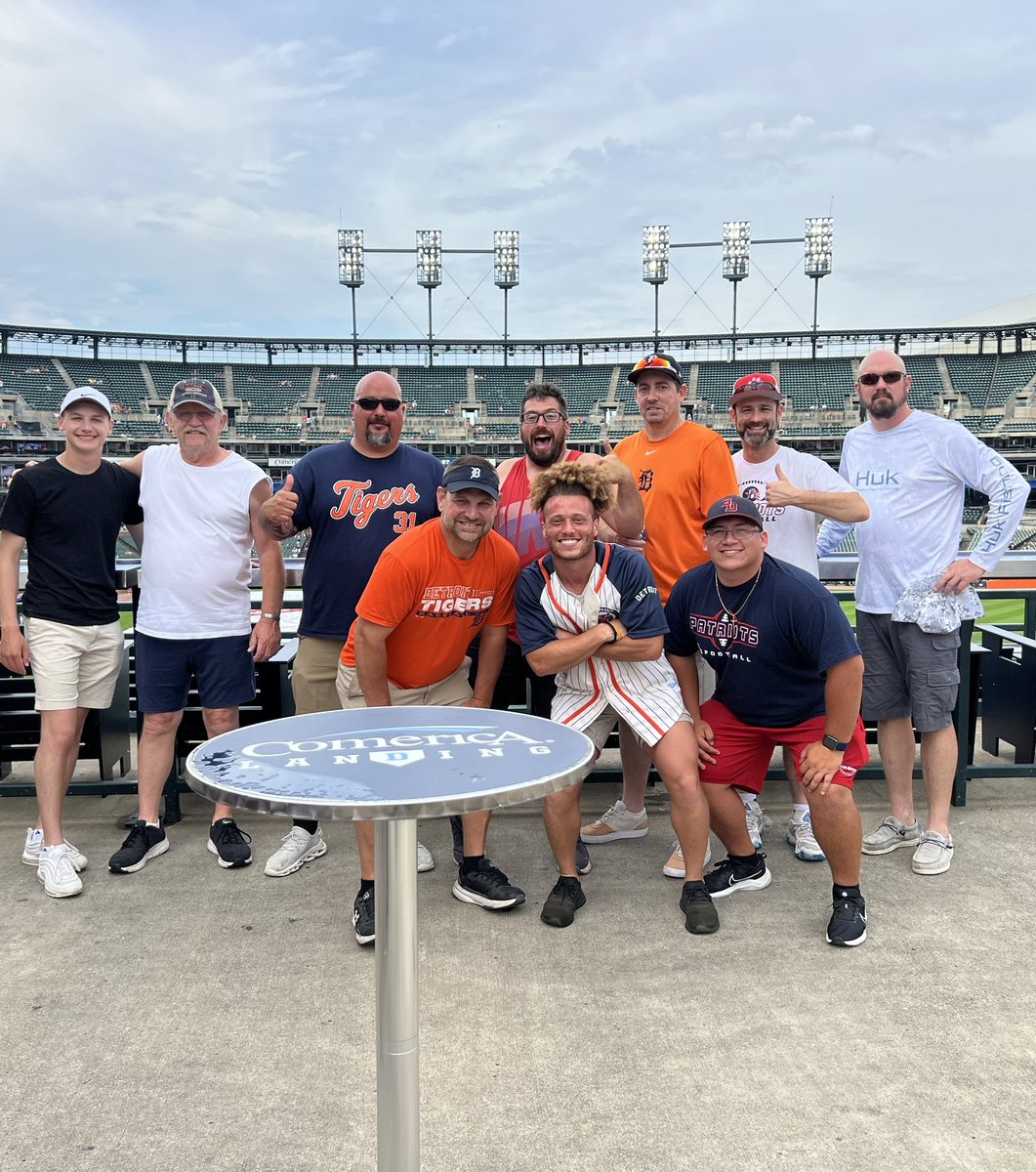 athletics_bd's tweet photo. BD football coaches on their annual Tigers game extravaganza! #STT3 https://t.co/uAvQmNcFws
