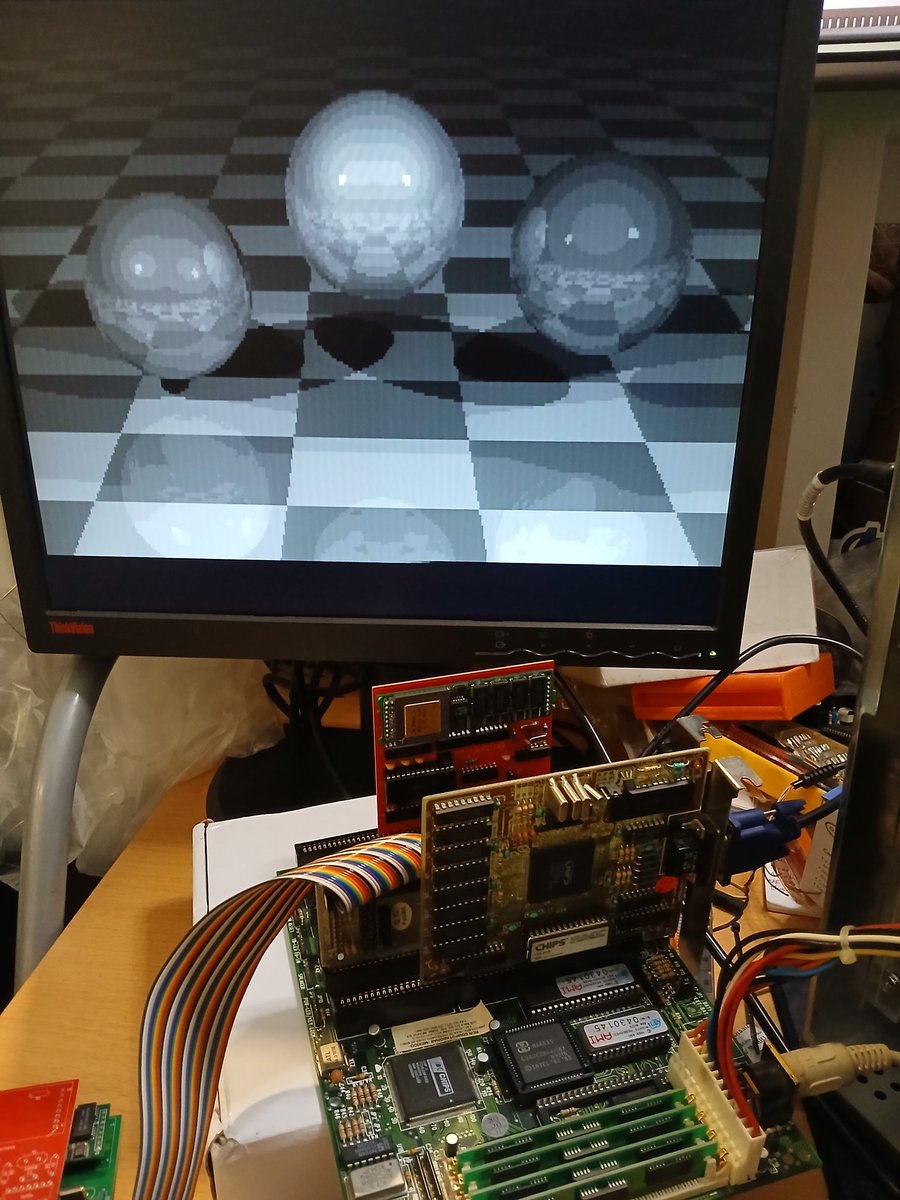 nanochess's tweet image. I want to release my transputer PCB board, but when I adjusted the schematic to add port and speed selection, KiCad decided I wanted to do the definitive crossover between D0 and A4, bringing down the 286 🫣 I was able to scratch it and add the wire of shame 😅 #retro #transputer