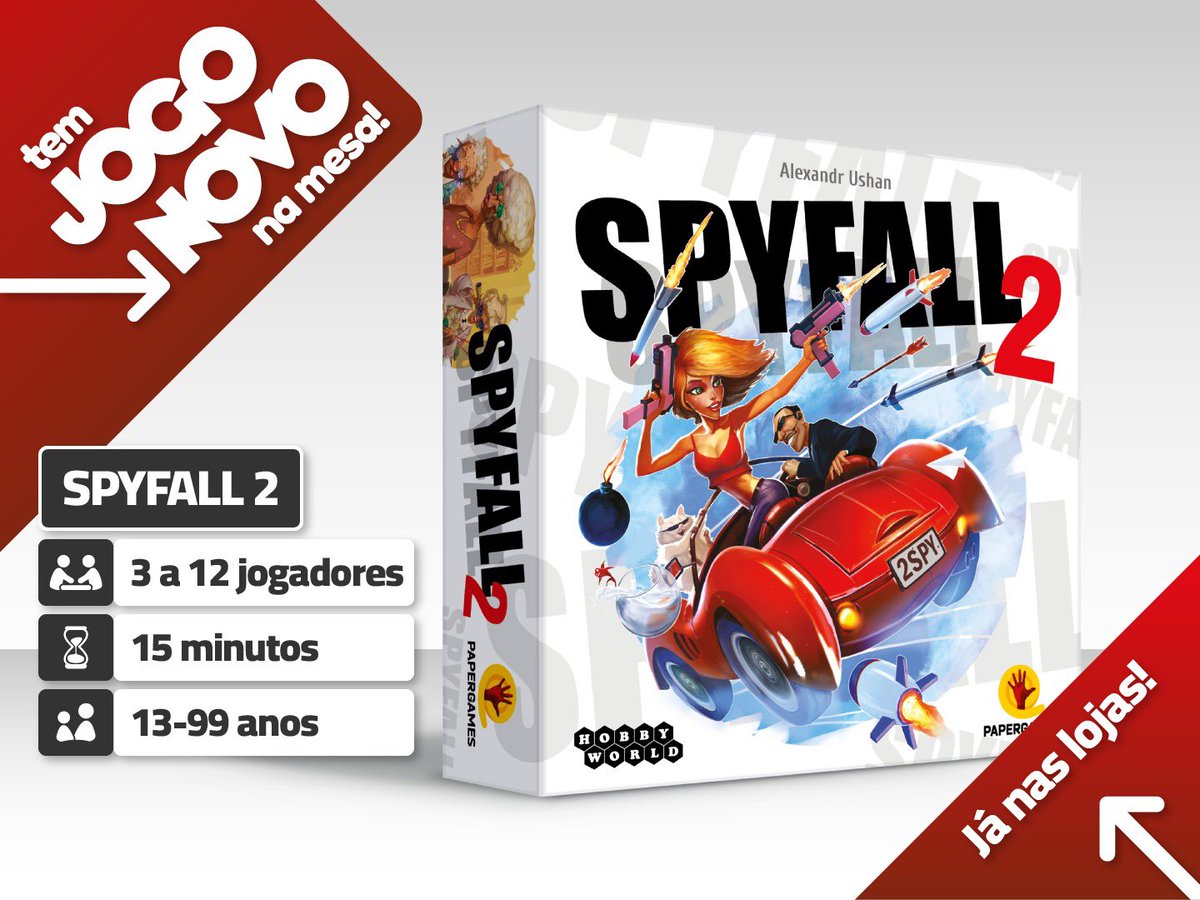 Lançamento na área: Spyfall 2! 🕵️

Nesta continuação do jogo de investigação Spyfall, você explora 20 novos locais e pode se divertir com até 12 amigos. Além disso, dois jogadores assumem o papel de espiões de serviços secretos rivais.

JÁ NAS LOJAS! 🤩 papergames.com.br/spyfall-2/