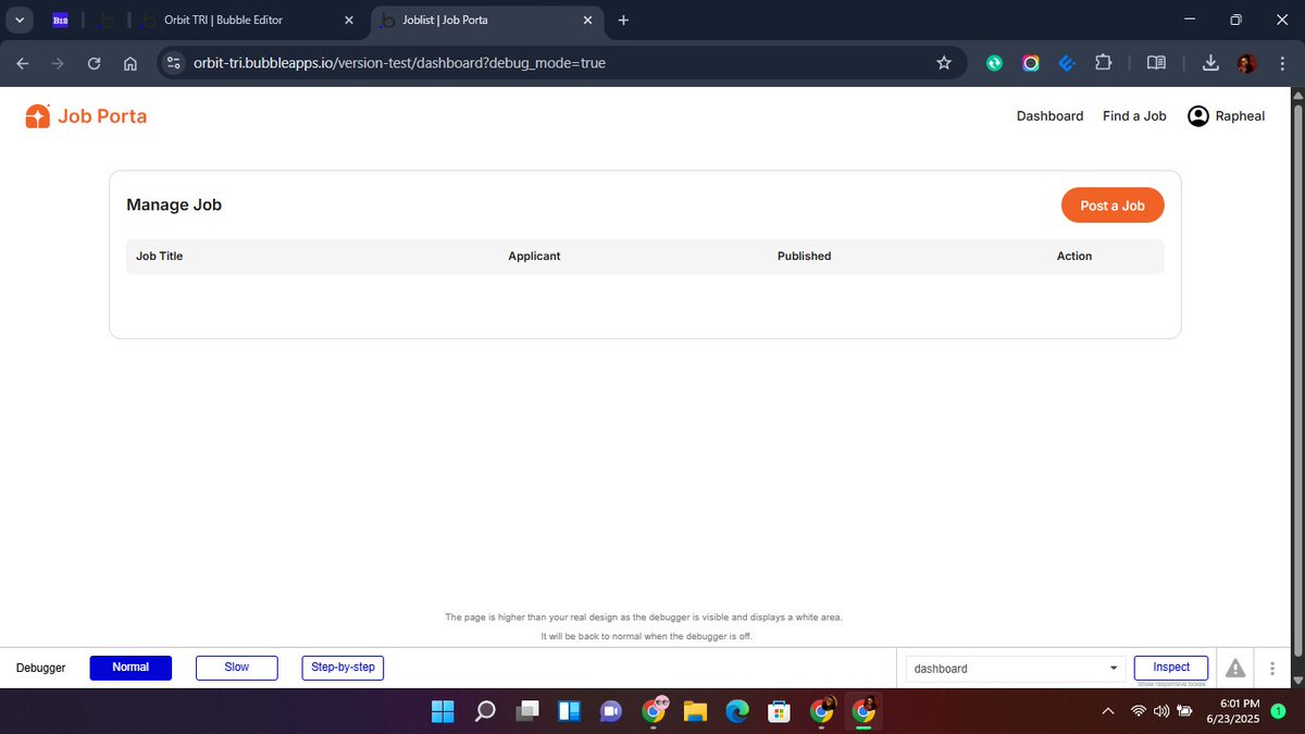 RaphealTri10254's tweet image. Working on a new platform that helps business in Jobs opportunity🔥🔥🔥🔥

I will be dropping a video soon! WATCH OUT🔥🔥🔥
#Bubbleio #Bubbleiodeveloper #Bubbledev #Bubblenocodeapp #BubbleMobileChallenge
