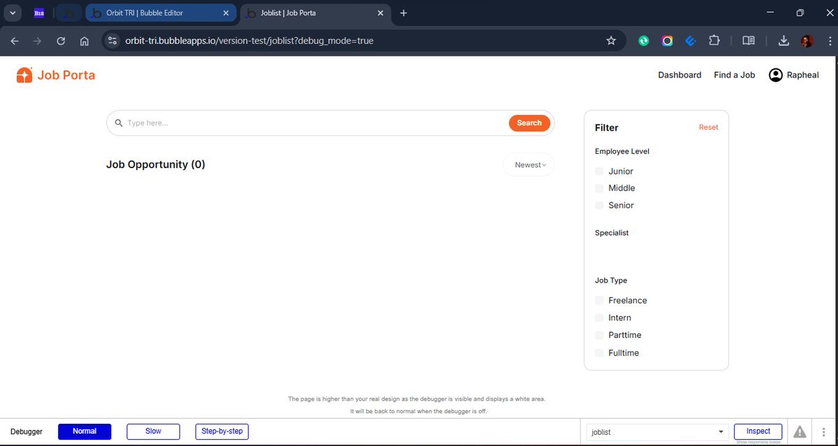RaphealTri10254's tweet image. Working on a new platform that helps business in Jobs opportunity🔥🔥🔥🔥

I will be dropping a video soon! WATCH OUT🔥🔥🔥
#Bubbleio #Bubbleiodeveloper #Bubbledev #Bubblenocodeapp #BubbleMobileChallenge