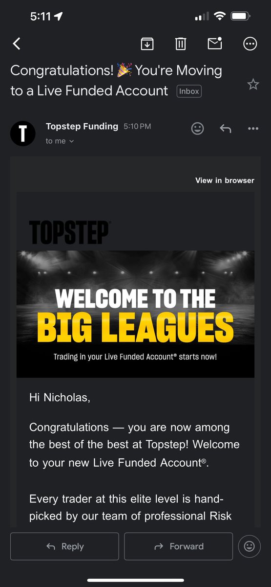 anomaly_trading's tweet image. Just got moved to live with @Topstep 🎉
Took about 9 months of trading with them. Might withdrawal 100% and start a personal trading account though but still an amazing milestone for me. Thank you! 🙏🏼