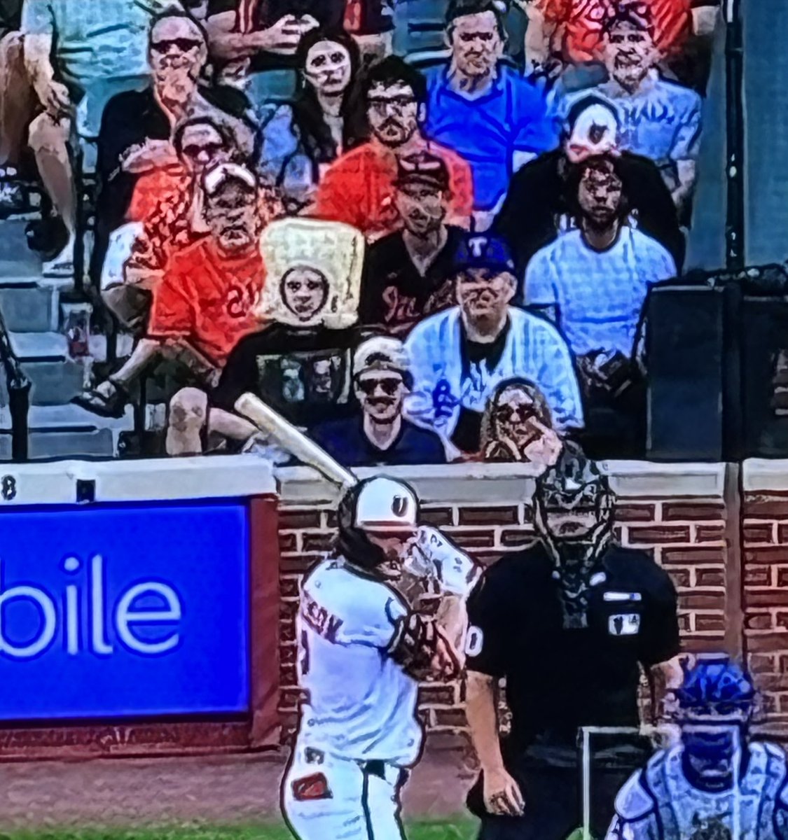 If I paid behind home plate kind of money and had my view blocked by someone wearing a bread helmet - they'd be toast.