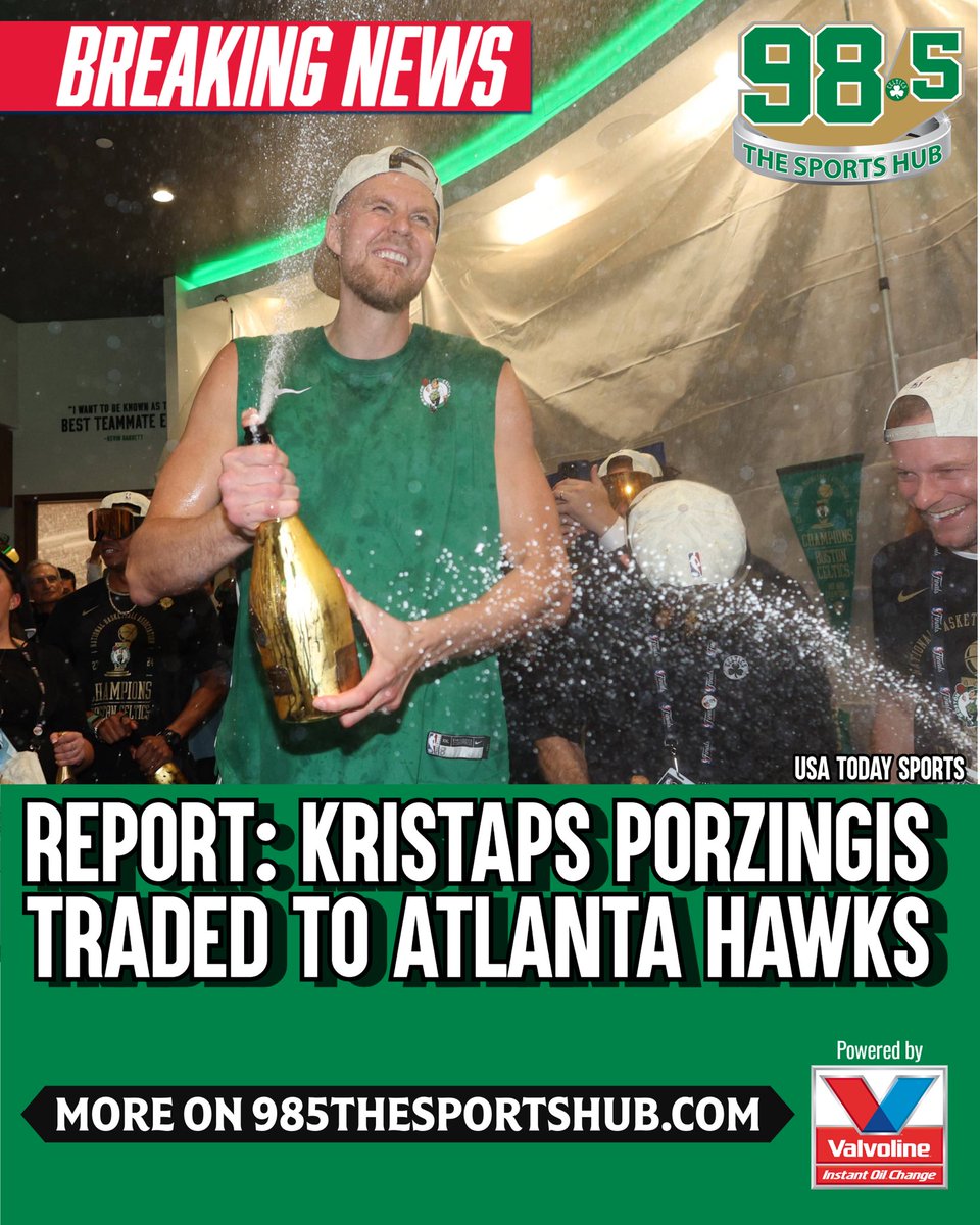 🚨 ACCORDING TO ESPN: Boston, Atlanta and Brooklyn are finalizing a three-team trade that sends Kristaps Porzingis and a second-round pick to the Hawks and Georges Niang and a second-rounder to the Celtics.