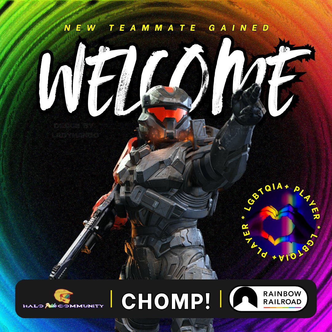 halopridec's tweet photo. Meet Chomp!

Playstyle: Slayer &amp; OBJ!
Fave Weapon: Big fan of the grav hammer (big bonk go brrrrrrr) but can flex
Fun Fact: They are waist deep into the Halo novels. Ask them about Halo lore!

⏱️ Time is running out! Sign up in the HPC Discord! Link in Bio! https://t.co/ZsgLvcqgfY