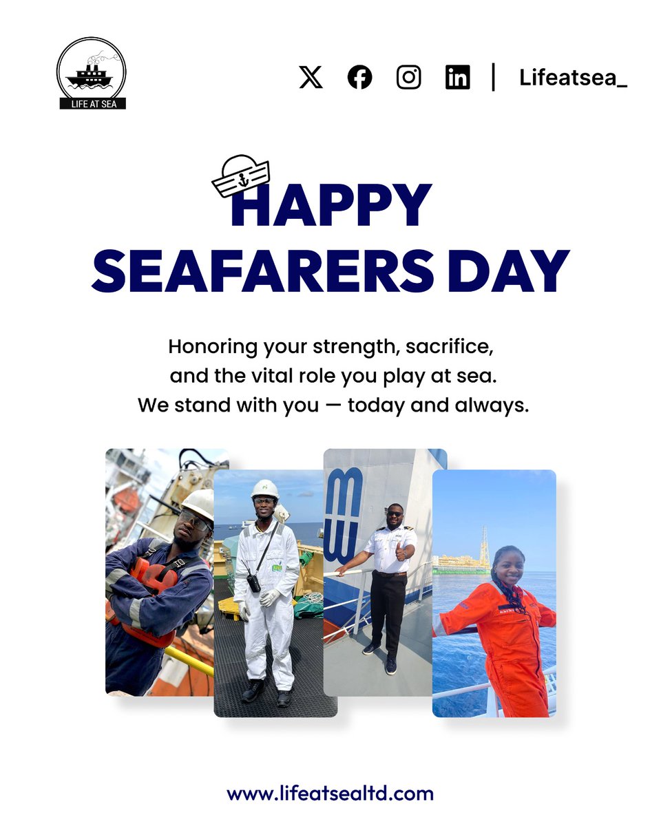 Lifeatsea_'s tweet photo. Happy international Day of the Seafarer, thank you Seafarers.
Enjoy TheMeridian 
https://t.co/584QBvpQTi
#InternationalDayoftheseafafer
#TheMeridian https://t.co/ywLbxZTQe7