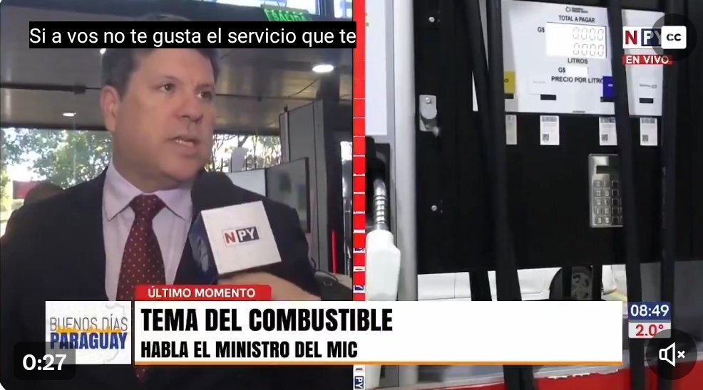▶️ASÍ RESPONDEN LAS AUTORIDADES A LA GENTE | ​😡

🗣️"Si no te gusta el precio que te venden el combustible en una estación, manejá dos cuadras y cargá en otra", dijo Javier Giménez, ministro de Industria y Comercio.

Contanos qué pensás.🤨