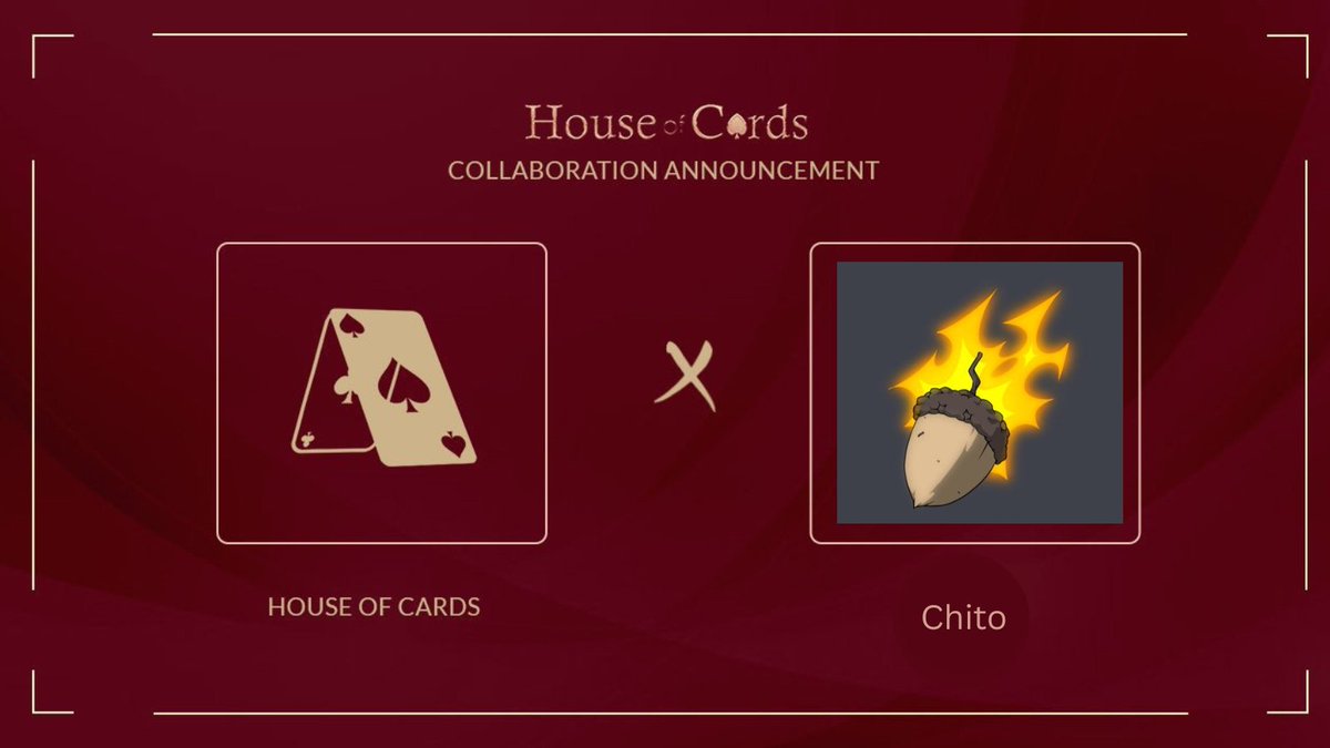 House of Cards (@houseofcards_io) on Twitter photo House of Cards X Chito
We are glad to collaborate with <a href="/chito_hl/">CHITO</a> 
Street culture inspired NFT collection. Free mint on hyperliquid.
Coming Soon 🐿️ House of Cards X Chito
We are glad to collaborate with <a href="/chito_hl/">CHITO</a> 
Street culture inspired NFT collection. Free mint on hyperliquid.
Coming Soon 🐿️