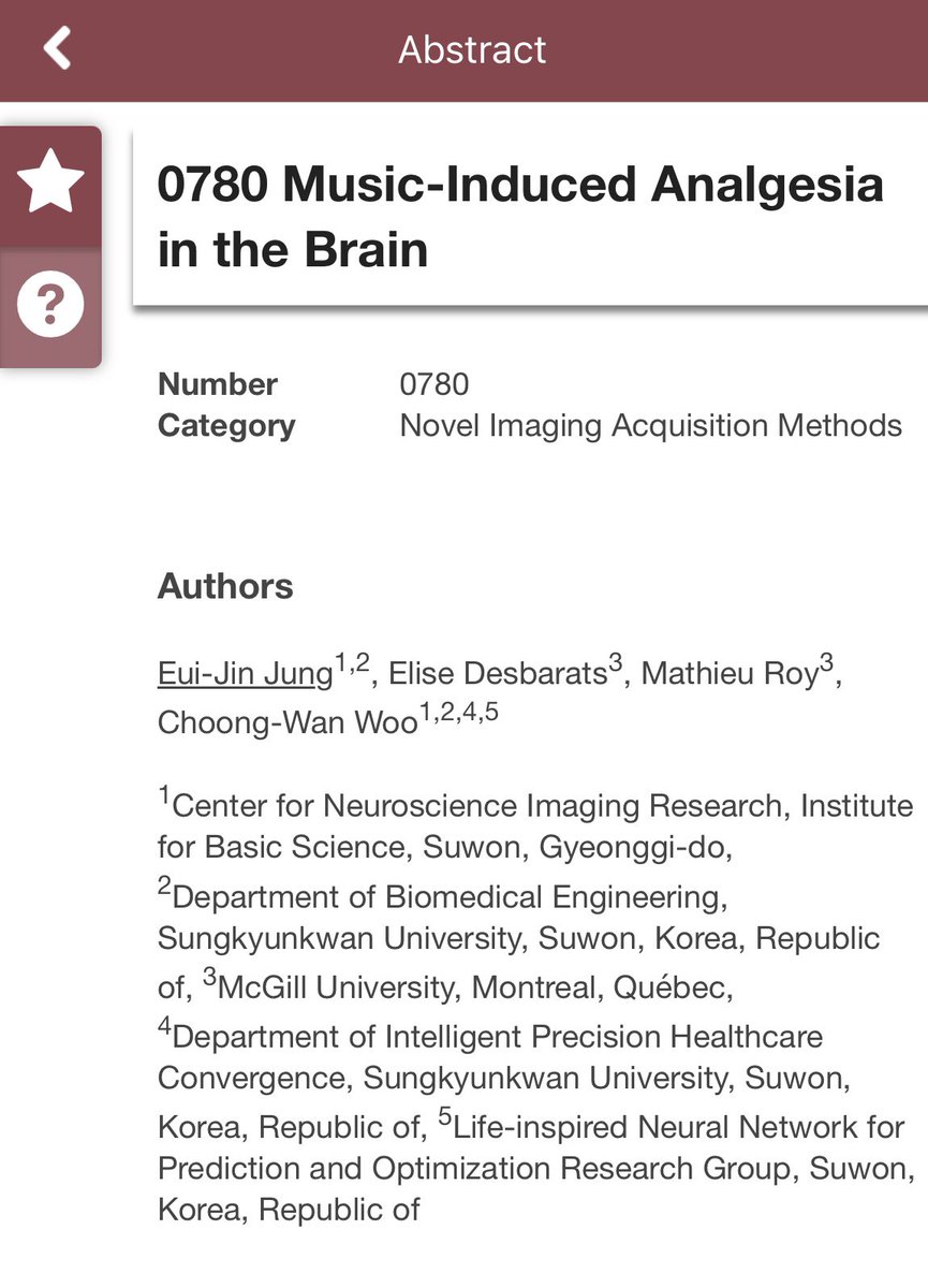 Does your favorite song actually relieve pain? We looked into the brain to find out. 🧠🎶❓
Come check out Poster #0780 (Wed/Thur) at #OHBM2025!
In collaboration with McGill University 🇨🇦 — Elise Desbarats &amp; Prof. Mathieu Roy.